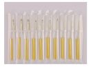 White Gold Nail Pen Set of 12 ,Color Drawing Wire Phototherapy Painting Set