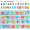 1Box New 5D Embossed Flower Nail Art Three-Dimensional Butterfly Box Set Gradient Ripple Petal Nail Diamond Jewelry Set