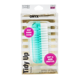 Onyx Professional Tidy Up Nail Brush, With Double-sided Bristles, Blue