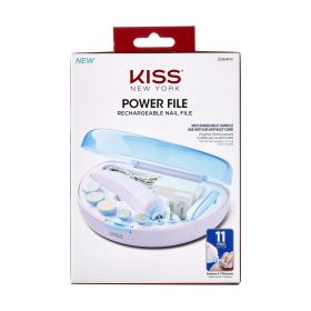 KISS Power File Rechargeable Nail File Kit, 11 Pieces