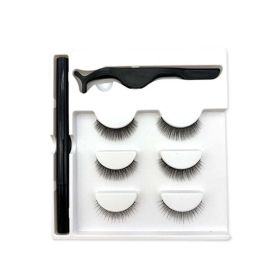 3 Pairs Magic False Eyelash Set With No Glue No Magnet Magic Eyeliner Magnetic Eyelashes Set Lashes Kit Makeup Tools