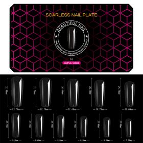 1 Box 500-550PCS Hot Black Box Nail Sheet Ultra-Thin Seamless Matte False Nail Tips Soft Gel Manicure Tips (Kinds: 1)