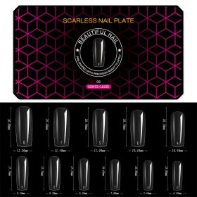 1 Box 500-550PCS Hot Black Box Nail Sheet Ultra-Thin Seamless Matte False Nail Tips Soft Gel Manicure Tips (Kinds: 2)