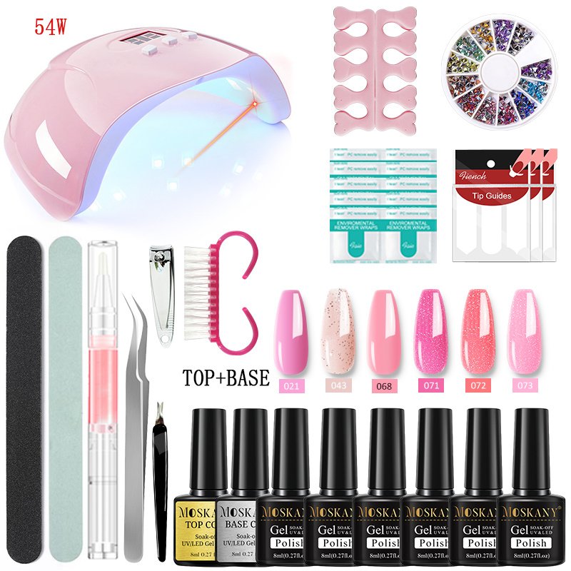 MOSKANY Professional Nail Set Nail Gel Kit With 120W/54W UV Nail Lamp And Nail Drill For All Drying Gel Nail Polish Manicure Set MOSKANY Professional Nail Set Nail Gel Kit With 120W/54W UV Nail Lamp And Nail Drill For All Drying Gel Nail Polish Manicure Set