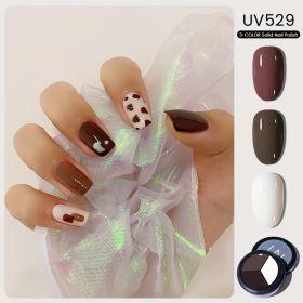 MAYCHAO Solid Color Nail Gel Polish Full Coverage Paint Gel DIY Nail Art Designs Soak Off UV LED Manicure Varnish Solid UV Gel (Color: UV529)