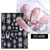 1 piece New nail stickers ins stereo 5D embossed Christmas snowflake French adhesive nail stickers