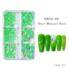 1Box Nail jewelry candy color mermaid illusion round glass crystal beads mixed with macaron nail jewelry diamond (Color: HRYZ-06)