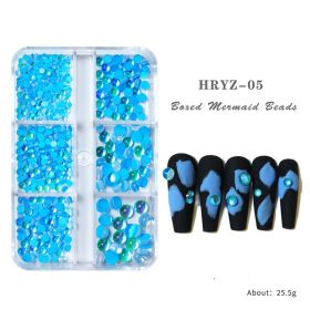 1Box Nail jewelry candy color mermaid illusion round glass crystal beads mixed with macaron nail jewelry diamond (Color: HRYZ-05)