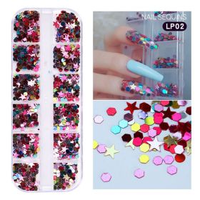 1Box Nail Art Decoration Love Designe Nail Sequins Symphony Laser Sparkle Small Red Heart Nails Ultra-thin Peach Heart Patch Jewelry (design: LP02)