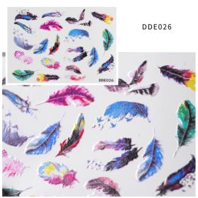 1 piece New nail art net red popular 5D nail stickers embossed three-dimensional wings decals stickers (design: DDE026)