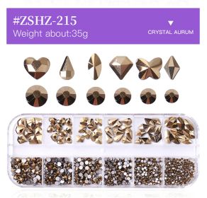 1 Box Different Shape Nail Stones 3D DIY Nail Art Crystal  Diamond Decoration Rhinestone (Color: #ZSHZ-215)