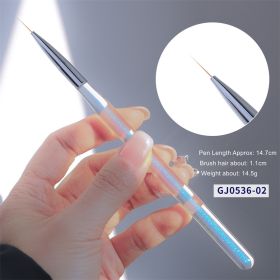 1 piece Nail shop professional brush manicure Japanese-style aurora light therapy pen manicure painting halo dye hook line pull line pen (design: GJ0536-02)