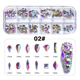 1Box Mixed Crystal Jewelry Nail Stone Art Decoration for Acrylic Nails (Color: 02#)