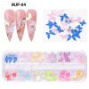 1 box of popular Christmas and Halloween three-dimensional nail art sticker ornaments;  flower and butterfly design nail art ornaments