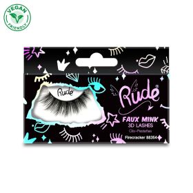 RUDE Essential Faux Mink 3D Lashes (Color: Firecracker)