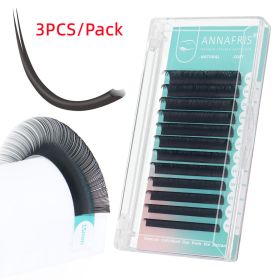 ANNAFRIS 3PCS/Pack Ellipse Flat Eyelashes Extension Natural Soft Matte Black Faux Mink Individual False Lashes Split Tips Light Eye Lashes Extension S (Curl & Thickness: 0.20 D, Length: 8mm)