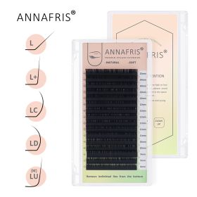 ANNAFRIS 16Rows L/L+/LC/LD/LU(M)/N Curl False Eyelash Extensions Mink Matte Black 8-15mm Mixed Tray L curl Makeup Lashes (Thickness: 0.10MM, Curl: LD)