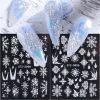 1 piece New nail stickers ins stereo 5D embossed Christmas snowflake French adhesive nail stickers