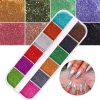 1Box 12 Girds 5 Colors various styles of Nail Art Sequins Different Size Mixed Nail Art Decorations Nails Accessories